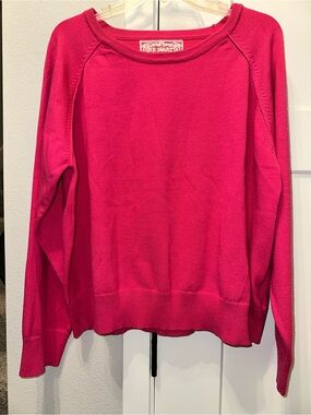 Pink Martini Hot Pink Crewneck Lightweight Sweater size L